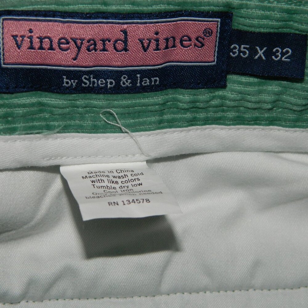 Vineyard Vines Embroidered Corduroy Club Pants Mens Size 35x32 (GG-1) - Picture 4 of 6